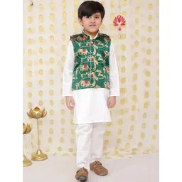 BownBee Boys Regular Pure Cotton Kurta with Pyjamas-picture-23