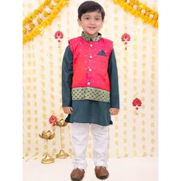 BownBee Boys Regular Pure Cotton Kurta with Pyjamas-picture-11