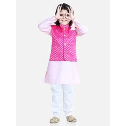 BownBee Boys Regular Pure Cotton Kurta with Pyjamas & Woven Design Nehru Jacket-picture-28