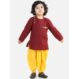 BownBee Boys Round Neck Pure Cotton Kurta with Dhoti Pants-picture-41