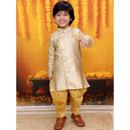 BownBee Boys  Self Design Sherwani Set-picture-56