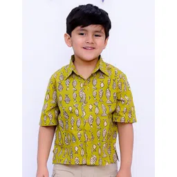 BownBee Boys Spread Collar Graphic Printed Cotton Casual Shirt-picture-21