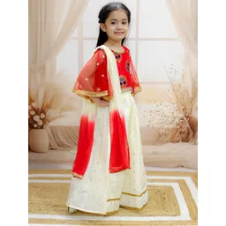 BownBee Girls Embellished Sequinned Ready to Wear Lehenga & Blouse With Dupatta image 2