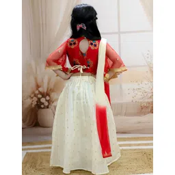 BownBee Girls Embellished Sequinned Ready to Wear Lehenga & Blouse With Dupatta image 4
