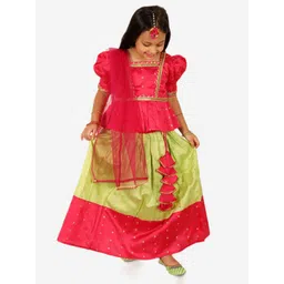 BownBee Girls Embellished Thread Work Ready to Wear Lehenga & Blouse With Dupatta-picture-31