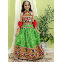 BownBee Girls Halter Neck Ready to Wear Lehenga & Blouse With Dupatta-picture-28