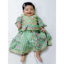 BownBee Girls Printed Ready to Wear Lehenga &-picture-25