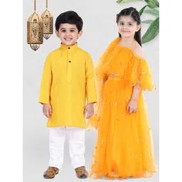 BownBee Girls Yellow Ready to Wear Lehenga & Ruffle Choli-picture-53