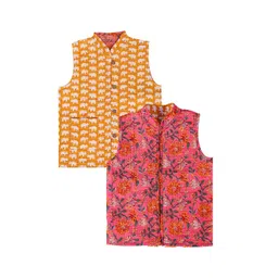 BownBee Kids Printed Reversible Nehru Jackets-picture-29