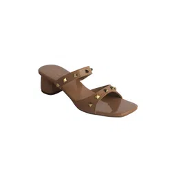 Bowtoes Gunmetal-Toned Textured Block Sandals-picture-32