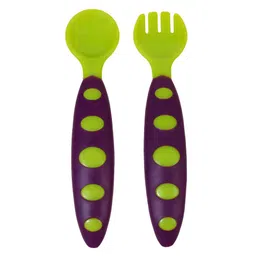 BOXOT IMPEX Ultra Soft Baby Spoon Set for Baby Feeding Non Toxic BPA Free Baby Training Feeding Spoon & Fork Set Easy Grip Handle  (Color may vary)-picture-11
