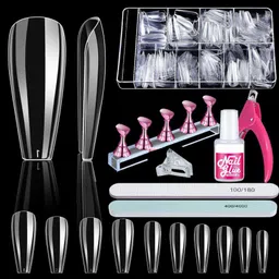 bozlin Clear & Long Coffin Nail Tips Full Cover Press On Nails, Acrylic Nail Clipper, Nail Stand for Fake Nails-picture-10
