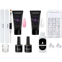bozlin Poly Nail Gel Extension Kit for Builder Gel Nail Art Kit Nail Extension Set (Pink, White)-picture-41