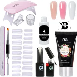 bozlin Premium Poly Nail Gel Extension Kit UV Nail Art Kit Nail Extension Set (Nude, Pink, White)-picture-18