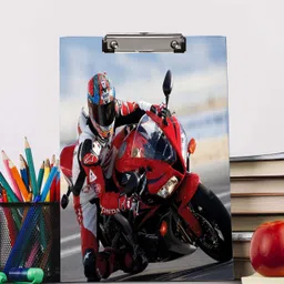 bpdesignsolution Dhoom Bike Design Digital Reprint Clip Board Exam Pad (14x9.5 Inches) Premium Quality image 1