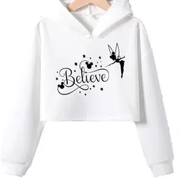 bqf Women's Long Sleeve Cropped Casual Pullover Printed (Beliver Text) Hoodie-picture-49