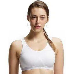 bqh Air Bra: Stretchable, Non-Padded, Non-Wired Sports Bra for Women Comfortable Daily Black, White-picture-19