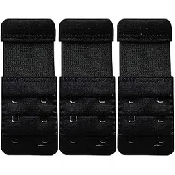 Bra Hook Extender 2 Hook - 3 Eye (with Extra Elastic) Save Your Bra, Increase Band Length, Bra Extensions, Bra Extender Hook Combo (Pack of 3, Black)-picture-28