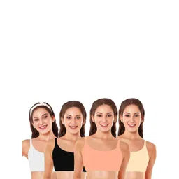 BRAAFEE Bra Multi Colored Pack of 4 Teenager Full Coverage Sports Bra-picture-26