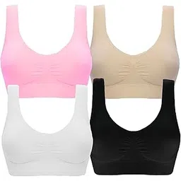 braashee Pack of 4 Girls Sports Non Padded Teenager Full Coverage Cotton Bra (Multicolor) APE178_AIR-picture-13