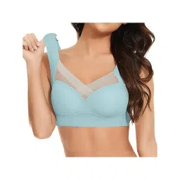 BRACHY Blue Full Coverage Bras for Women Comfy No Underwire Plus Size Bra High Impact-picture-14