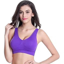 brachy Womens Women's Cotton & Elastane Non-Padded Non-Wired Workout Supportive Seamless Wireless Yoga Air Bra-picture-12