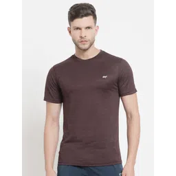BRACLO Men Brown Solid dryCELL Slim Fit Training or Gym T-shirt-picture-32