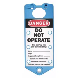 BRADY 1.5 inch Labeled Lockout Hasp Blue, 6T440 (Pack of 6 Padlock) image 1