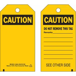 BRADY Caution Tags Black/Yellow, Cable Tie 10 Tags, Warning Tags (Pack of 10), 9TDK8-picture-11