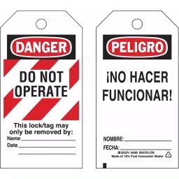 BRADY Danger Bilingual Sign Tag Paper, 15Y651-picture-14