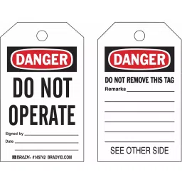 BRADY Danger Sign Tag Polypropylene, 45FE55 image 1