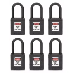 BRADY Lockout Padlock Keyed Alike Nylon Std Body Size Black, 39N248-picture-35
