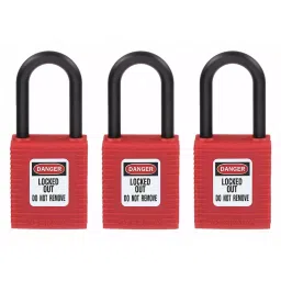 BRADY Lockout Padlock Keyed Alike Nylon Std Body Size Red, 39N234-picture-35