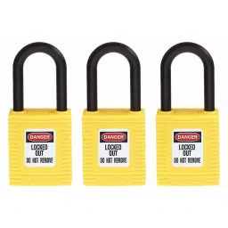 BRADY Lockout Padlock Keyed Alike Nylon Std Body Size Yellow, 39N236-picture-34