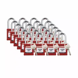 BRADY Padlock with 24 Keys Nylon Red, 793EC7 (Set of 24 Pcs)-picture-40