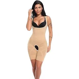 brafozy Women Cotton Lycra Full Body Shapwear (ED017_Beige_4XL)-picture-36