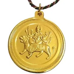 Durga Mata Gold Plated Pendent with Bisa Yantra Wearing in Silk Dori for Men and Women (Golden)-image-17