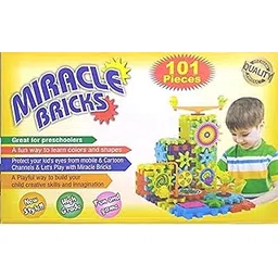 Braintastic 101 Pcs Miracle Bricks Motorized Spinning Gear Building Blocks Toy Sets Interlocking Learning&Educational Game for Kids (Miracle Bricks 101),Multicolor-picture-25