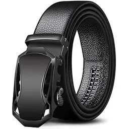 brajin Men's Auto Lock Pu Leather Belt (Black)-picture-43