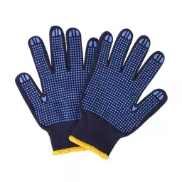 BRALA Cotton and Polyester Safety Gloves Blue Dottted Color, M Size, 10 Gauge (Pack of 100 Pair)-picture-41