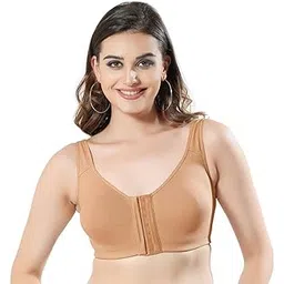 bralux Cotton Front Open Bra for Women Daily Use | Non-Padded Non-Wired Bra| Sweat Absorbent Seamless Bra | Full Coverage for Regular Wear-picture-49