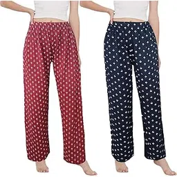brand flex Pajama Pants Soft Cotton Pj Pants Warm Comfy Free Size Lounge Pants Sleepwear Bottoms Elastic & Drawstring Waist (28 To 36 Inch) (Colour/Prints May Vary)-picture-32