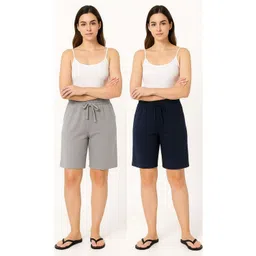 brand flex Solid Women Black Basic Shorts-picture-13