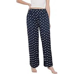 brand flex Women Cotton Soft Wide Leg Pants Night Pant Elastic And Waistband Casual Lounge Pants Single Pack Free Size (28 To 36 Inch) (Colours/Prints May Vary)-picture-21