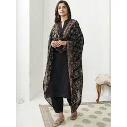 Brand Hill Mandarin Collar Regular Beads and Stones Straight Kurta With Trouser & Dupatta-picture-19