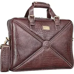 brand leather Laptop Bag for Men - Genuine Leather Messenger Bag for Office - Fits up to 16 Inch Laptop -Brown Shoulder Bag with Multiple Compartments - Executive Leather Bag for Work and Travel-picture-12