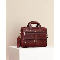 brand leather Men Brown Messenger Bag - Mini-picture-13