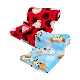Brandonn Combo of Crib Baby Swaddle Blanket Pack of 2 - Sky Blue & Red-picture-20