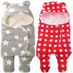 brandonn Polka Single Hooded Baby Blanket for Mild Winter-picture-28