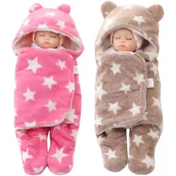 brandonn Printed Single Hooded Baby Blanket for Mild Winter-picture-32